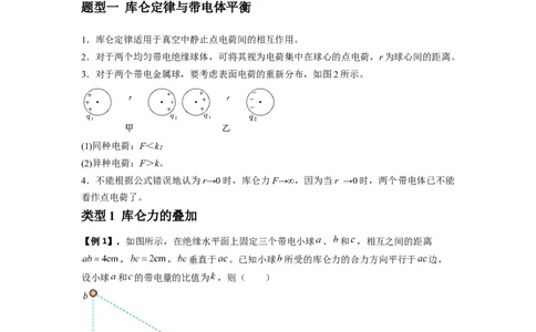 专题20电场力的性质（原卷版）_2025高中物理模型方法技巧高三复习专题练习讲义_新版高考物理模型与方法