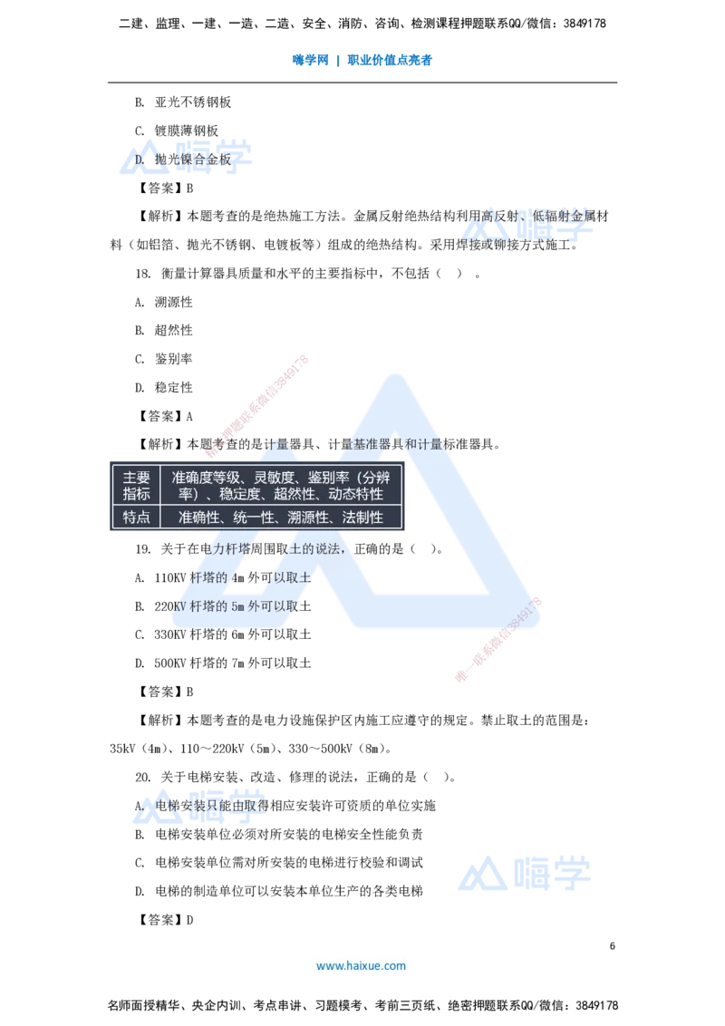 01.2025嗨学机电讲师-五年真题解析-2024年真题_2026年一级建造师_2026年一建机电_2025年一建机电SVIP_03-习题精析✿实战特训✿模考通关_04-机电《五年真题解析》石莉HX_讲义