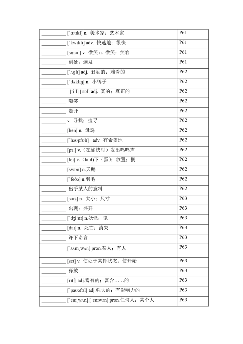 2024-2025学年人教版英语七年级下册各单元单词默写表_初中英语新版_最新人教版英语七年级下册_七下英语2025版_05.2025春英语人教7下单词表+默写_新七下人教版默写