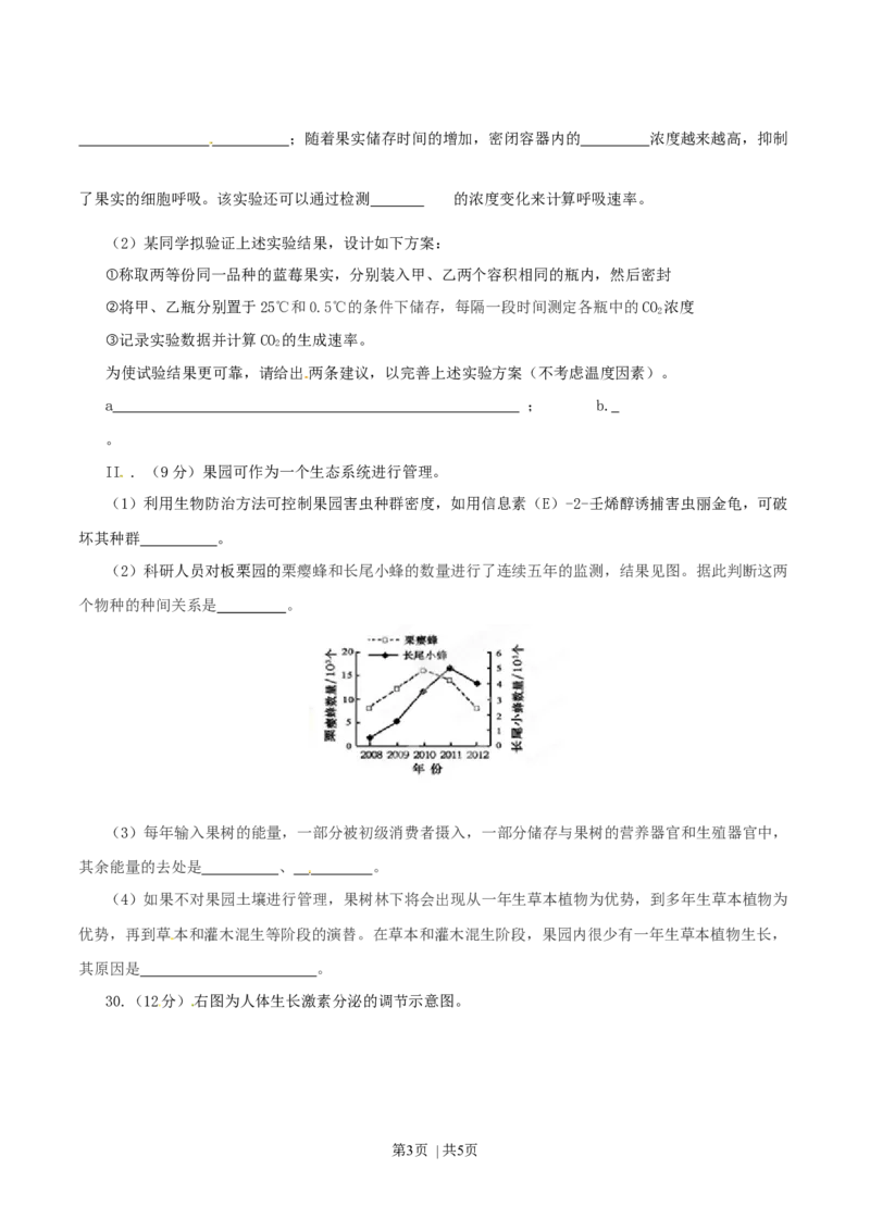 2015年高考生物试卷（安徽）（空白卷）_生物历年高考真题_新&middot;Word版2008-2025&middot;高考生物真题_生物（按年份分类）2008-2025_2015&middot;高考生物真题
