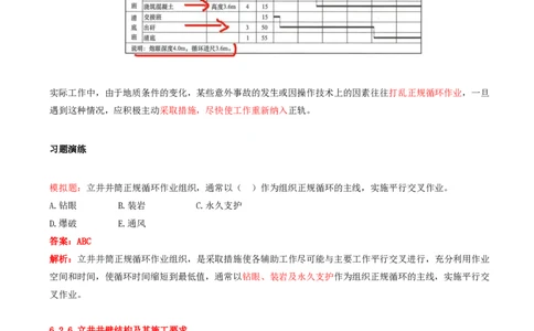 06.29-第1篇-第6章-6.2.5-立井钻眼爆破施工作业循环图表编制-6.2.6-立井井壁结构及其施工要求_2026年一级建造师_2026年一建矿业_2025年一建矿业SVIP_02-基础精讲✿高端面授✿深度强化
