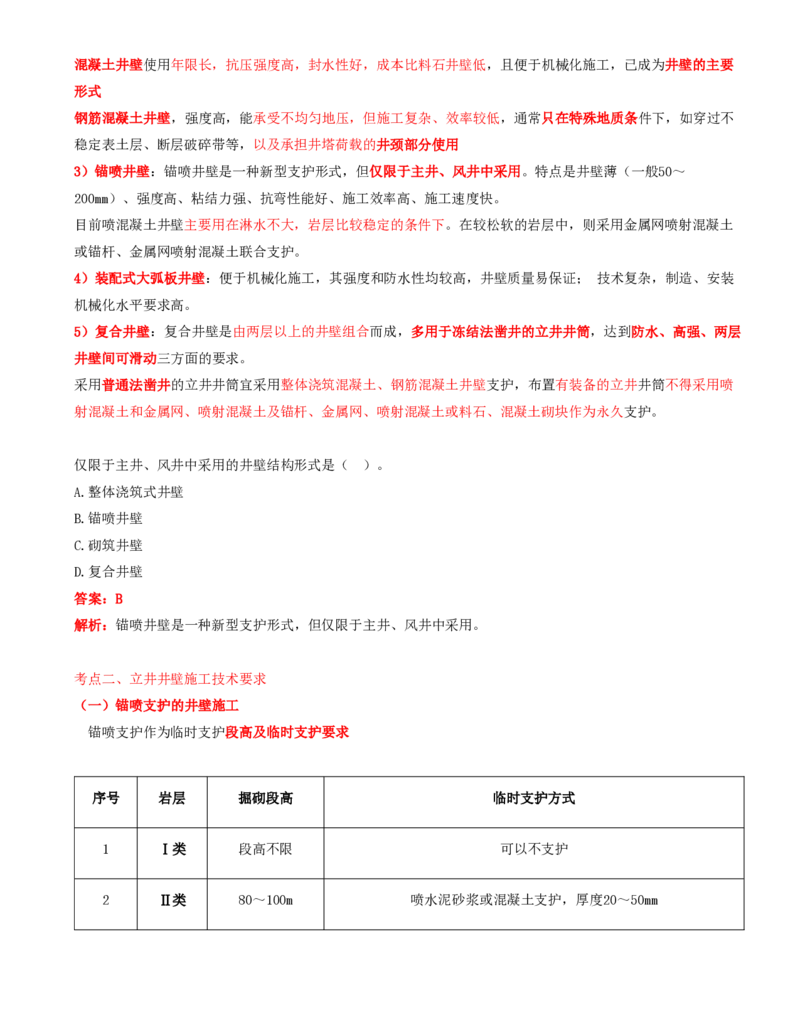 06.29-第1篇-第6章-6.2.5-立井钻眼爆破施工作业循环图表编制-6.2.6-立井井壁结构及其施工要求_2026年一级建造师_2026年一建矿业_2025年一建矿业SVIP_02-基础精讲✿高端面授✿深度强化