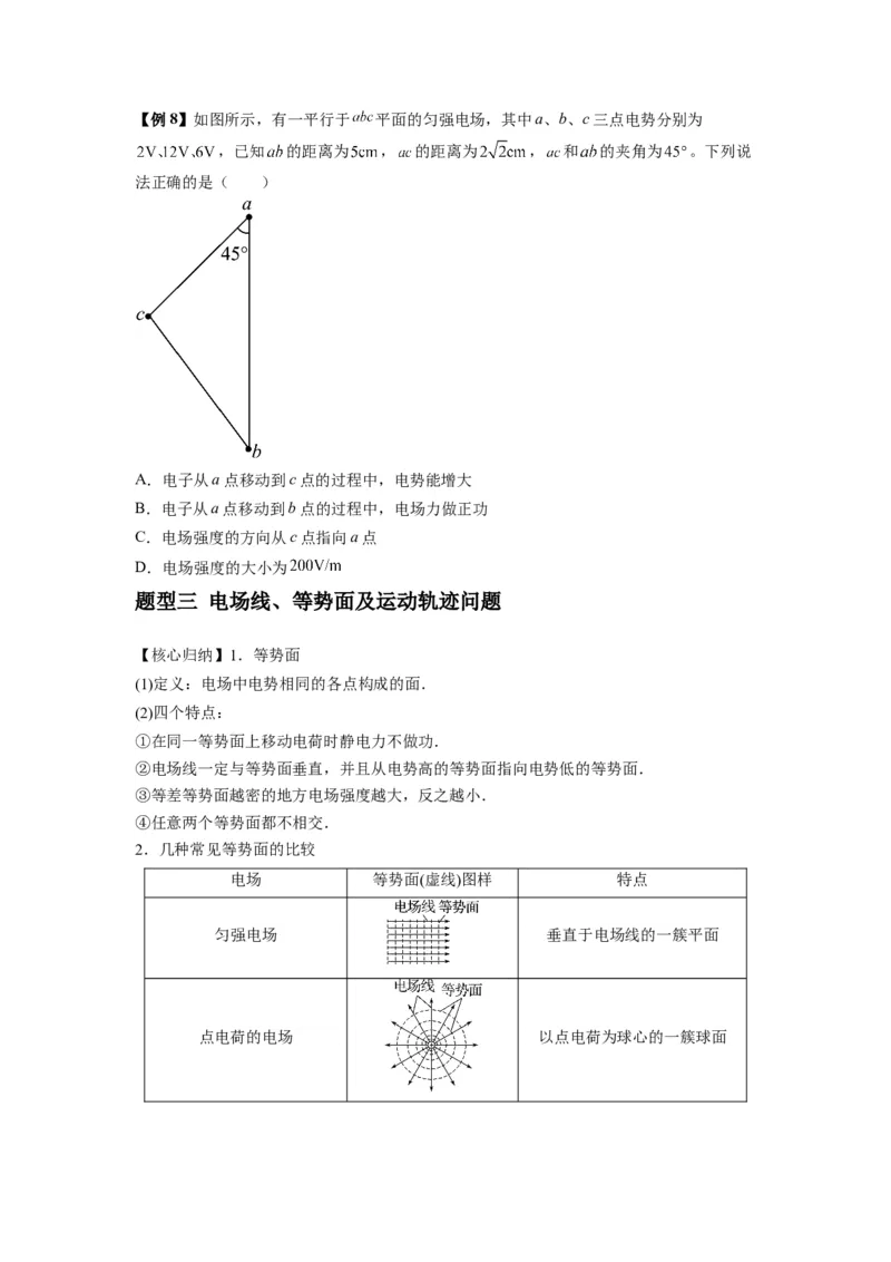 专题21电场能的性质（原卷版）_2025高中物理模型方法技巧高三复习专题练习讲义_新版高考物理模型与方法