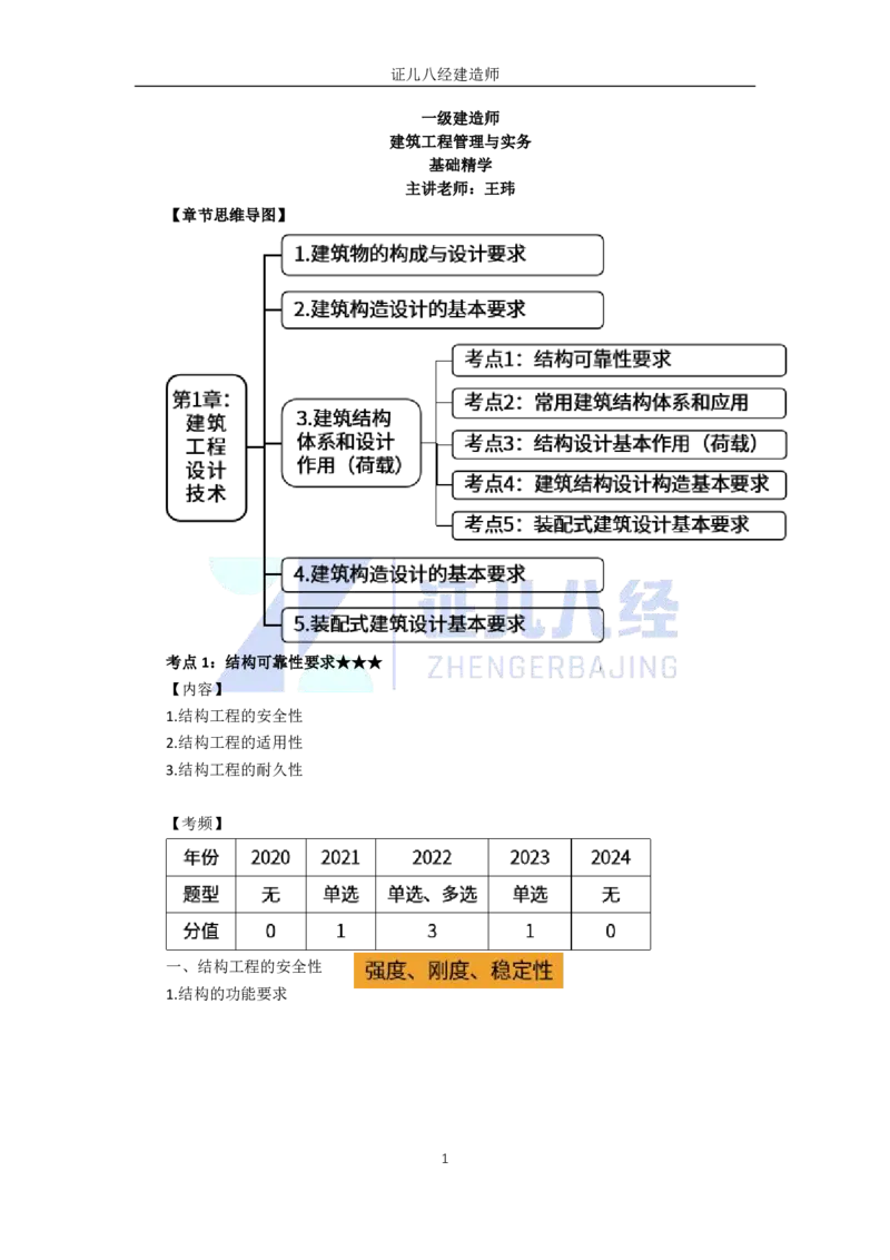 07-建筑结构体系和设计作用1（结构可靠性要求）_2026年一级建造师_2026年一建建筑_2025年一建建筑SVIP_02-基础精讲✿高端面授✿深度强化_29-建筑《基础精学课》王玮ZBJ推荐