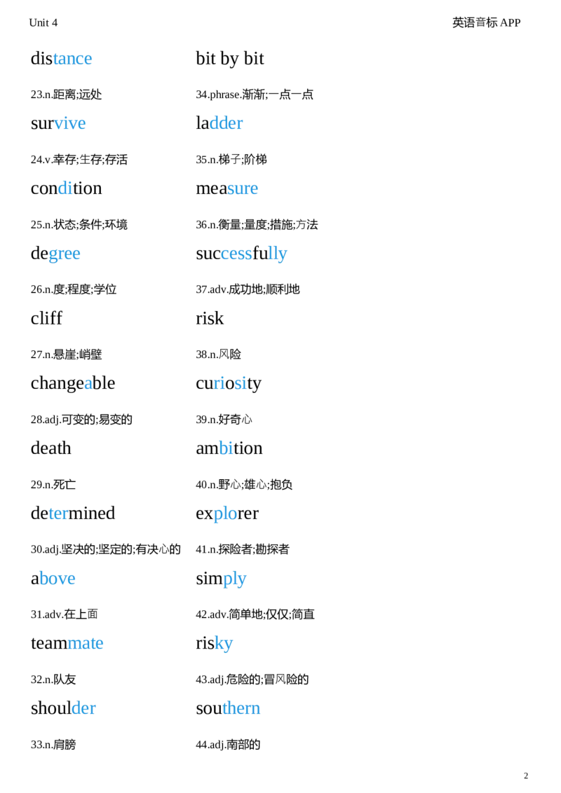 2026春人教版英语八下Unit4衡水体字贴_初中英语新版_最新人教版英语八年级下册_2026春新人教版八下（更新中）_05单词字帖（全）