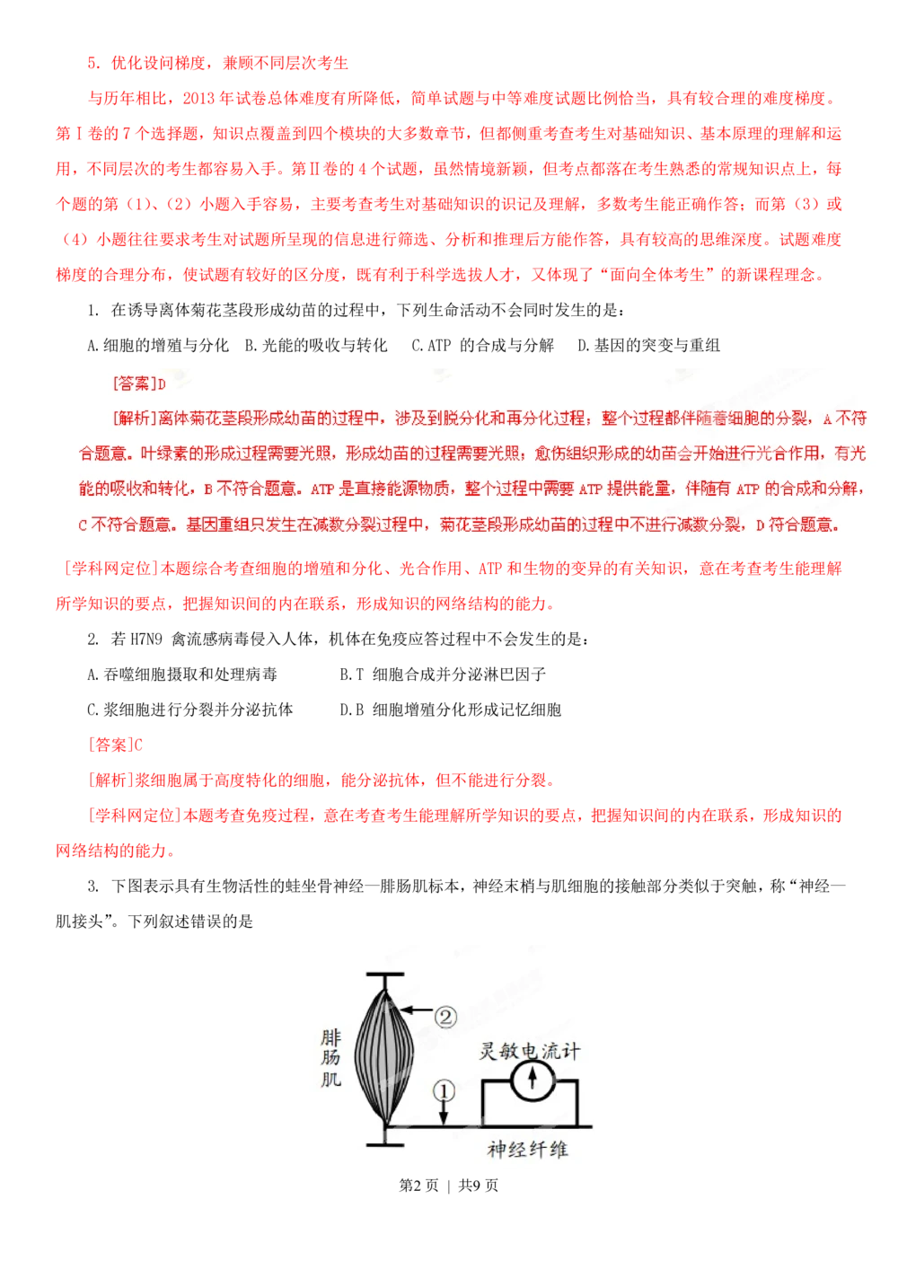 2013年高考生物试卷（四川）（解析卷）_生物历年高考真题_新&middot;PDF版2008-2025&middot;高考生物真题_生物（按省份分类）2008-2025_2008-2024&middot;（四川）生物高考真题