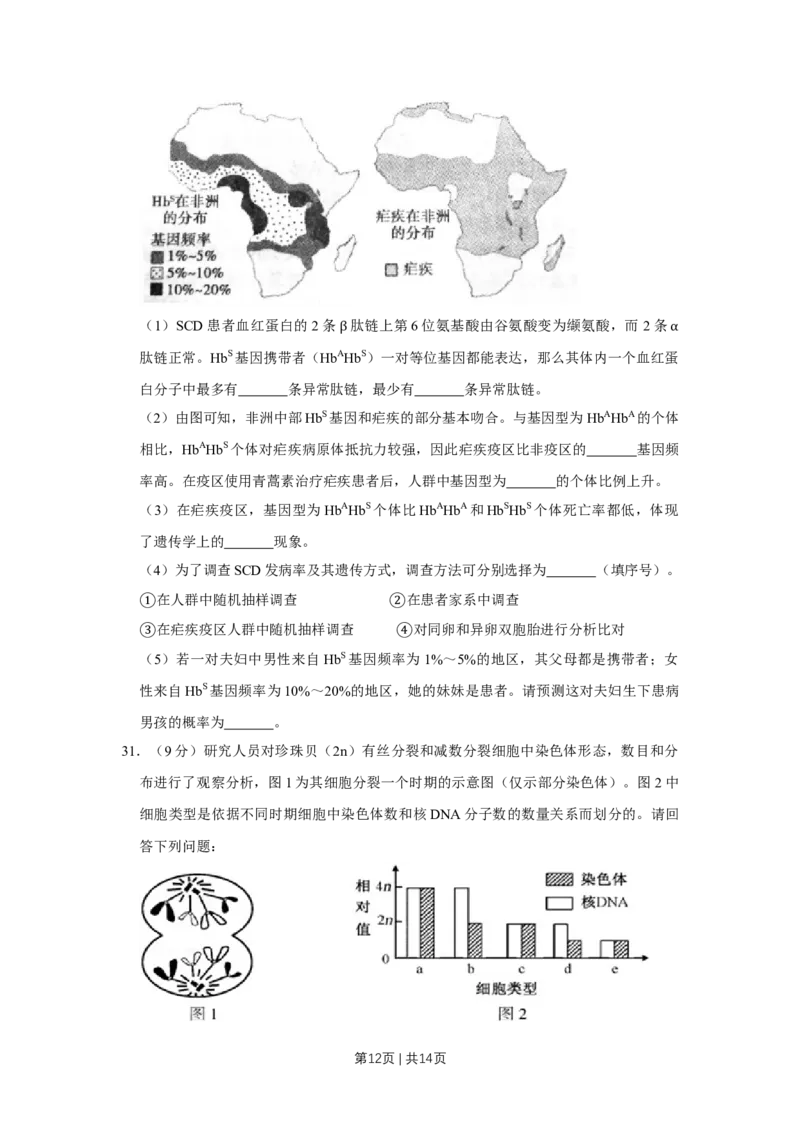 2016年高考生物试卷（江苏）（空白卷）_生物历年高考真题_新&middot;Word版2008-2025&middot;高考生物真题_生物（按年份分类）2008-2025_2016&middot;高考生物真题