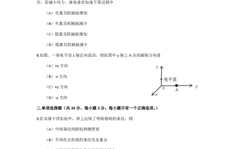 2016年高考物理试卷（上海）（空白卷）_物理历年高考真题_新&middot;PDF版2008-2025&middot;高考物理真题_物理（按试卷类型分类）2008-2025_自主命题卷&middot;物理（2008-2025）_上海自主命题&middot;物理（2008-2025）