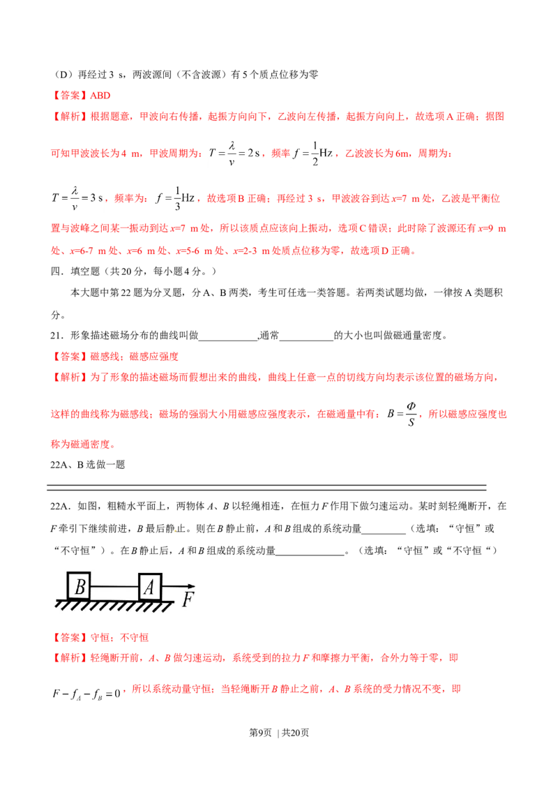 2016年高考物理试卷（上海）（解析卷）_物理历年高考真题_新&middot;Word版2008-2025&middot;高考物理真题_物理（按年份分类）2008-2025_2016&middot;高考物理真题