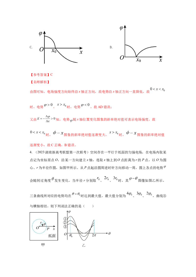 模型41电场图像信息模型（解析版）_2025高中物理模型方法技巧高三复习专题练习讲义_高考物理模型最新模拟题专项训练