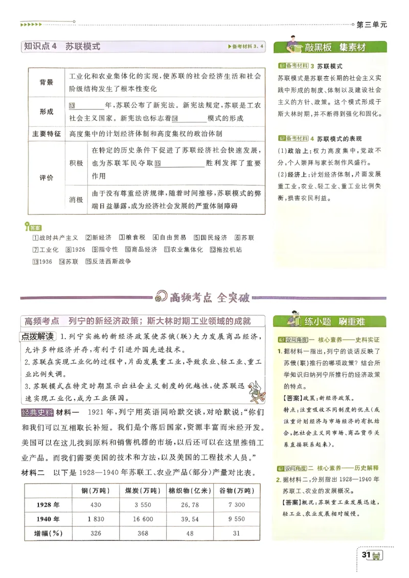26春《初中必刷题》历史人教版9下狂K重点_2026版初中《必刷题》9年级下册（历史）（人教）_2026春《初中必刷题》历史RJ9下