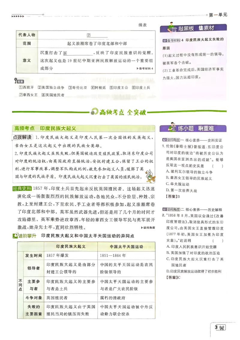 26春《初中必刷题》历史人教版9下狂K重点_2026版初中《必刷题》9年级下册（历史）（人教）_2026春《初中必刷题》历史RJ9下