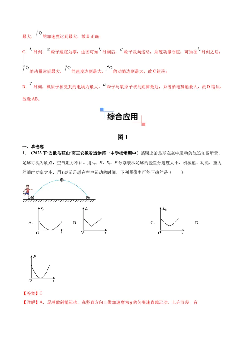 专题03功能与动量中的图像（解析版）_2025高中物理模型方法技巧高三复习专题练习讲义_高考物理图像与方法
