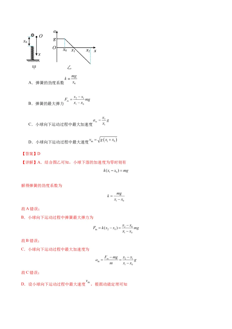 专题03功能与动量中的图像（解析版）_2025高中物理模型方法技巧高三复习专题练习讲义_高考物理图像与方法