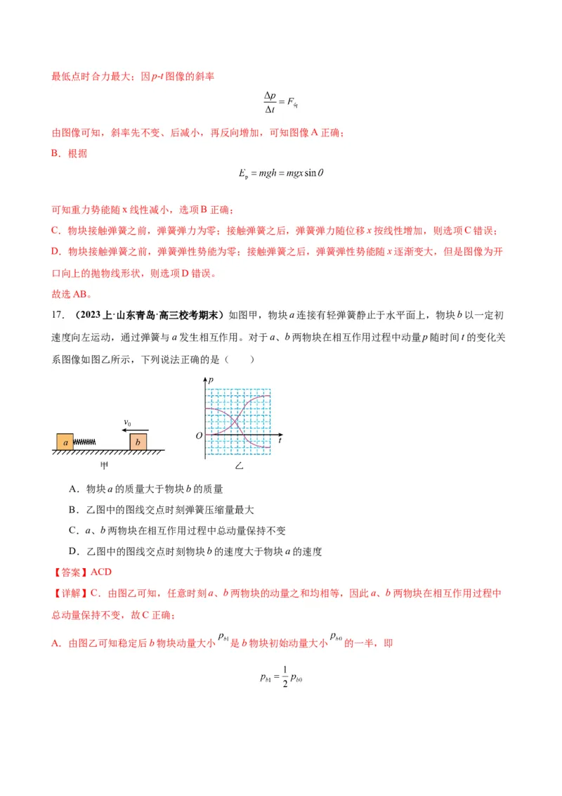 专题03功能与动量中的图像（解析版）_2025高中物理模型方法技巧高三复习专题练习讲义_高考物理图像与方法
