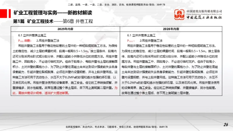 01.15一建《矿业》新教材变动解析课_2026年一级建造师_2026年一建矿业_2026年一建矿业SVIP_2026一建矿业SVIP_02-基础精讲✿高端面授✿深度强化_讲义