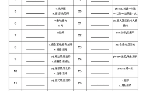 2026春人教版英语八下Unit6中译英_初中英语新版_最新人教版英语八年级下册_2026春新人教版八下（更新中）_04单词背诵默写8个表（全）