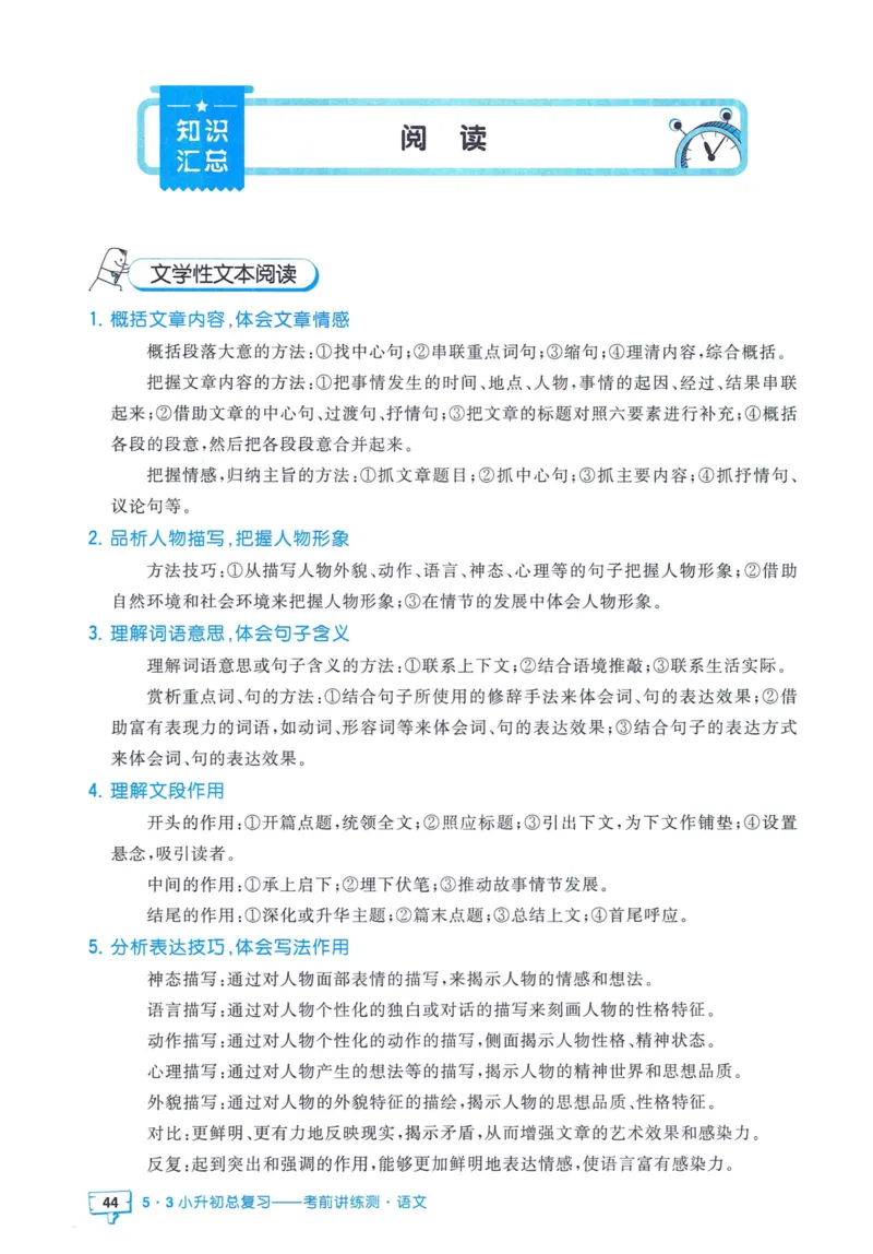 53小升初总复习《语文知识汇总》（24春）_2024年人教版小学数学一二三四五六年级上册下册期中期末试a0747_小学全科《同步练习+精品试卷》打包下载（1-6年级单元月考期中期末试卷）
