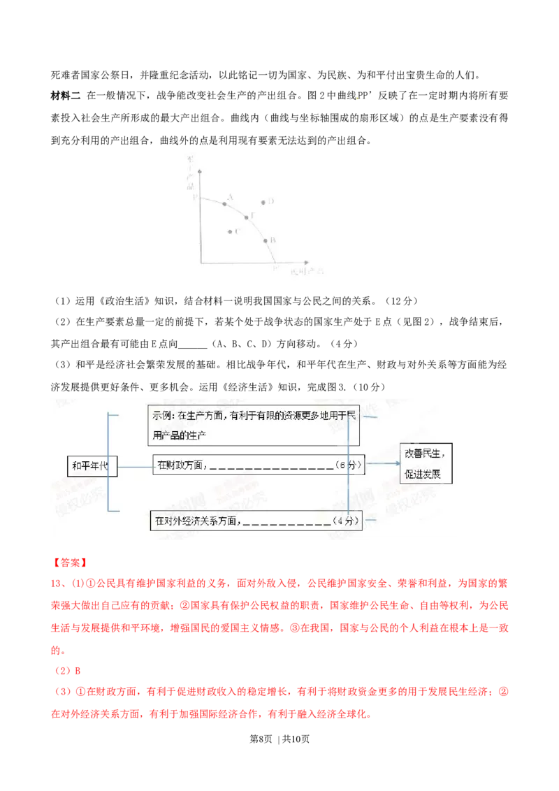 2015年高考政治试卷（重庆）（解析卷）_政治历年高考真题_新&middot;Word版2008-2025&middot;高考政治真题_政治（按年份分类）2008-2025_2015&middot;政治高考真题