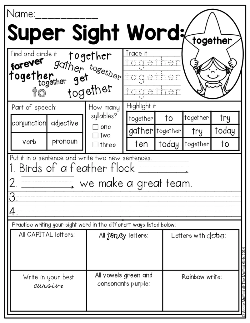 5自然拼读SightWords(启蒙阅读高频词）_幼小衔接全套_幼小衔接资料大全_幼小衔接资料1️⃣_017高频词翻翻卡500页_五个级别高频词SightWords练习纸​