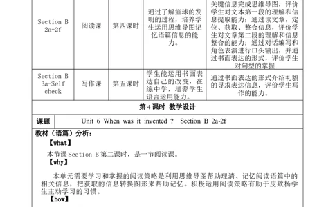 SectionB(2a-2e)大单元教学+课时设计Unit6Whenwasitinvented_初中英语新版_最新人教版英语九年级全册_新更新初中英语9全_01课件+教案