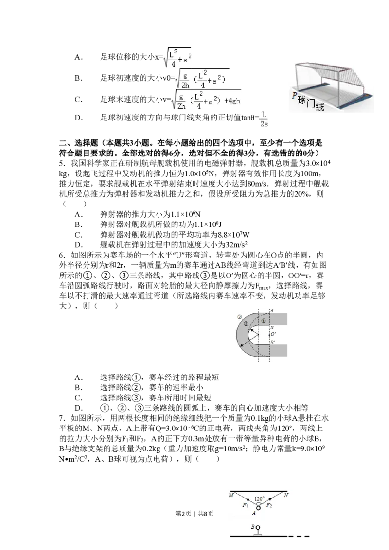 2015年高考物理试卷（浙江）（6月）（空白卷）_物理历年高考真题_新&middot;PDF版2008-2025&middot;高考物理真题_物理（按省份分类）2008-2025_2008-2025&middot;（浙江）物理高考真题