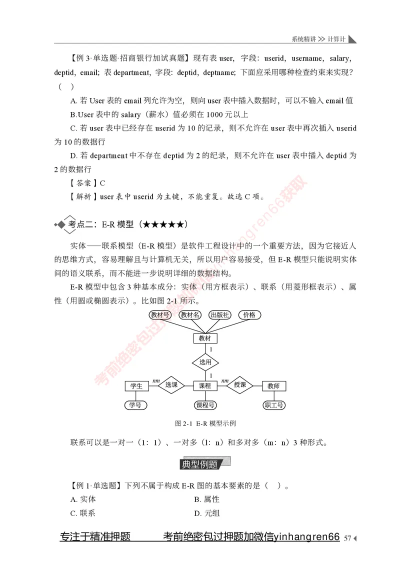 银行招聘考试&middot;系统精讲&middot;计算机专业知识_2025春招题库汇总_银行题库-1_银行全套上岸资料_讲义+题库+冲刺_08、信息科技岗专用（知识点讲解+考点总结+典型例题）全