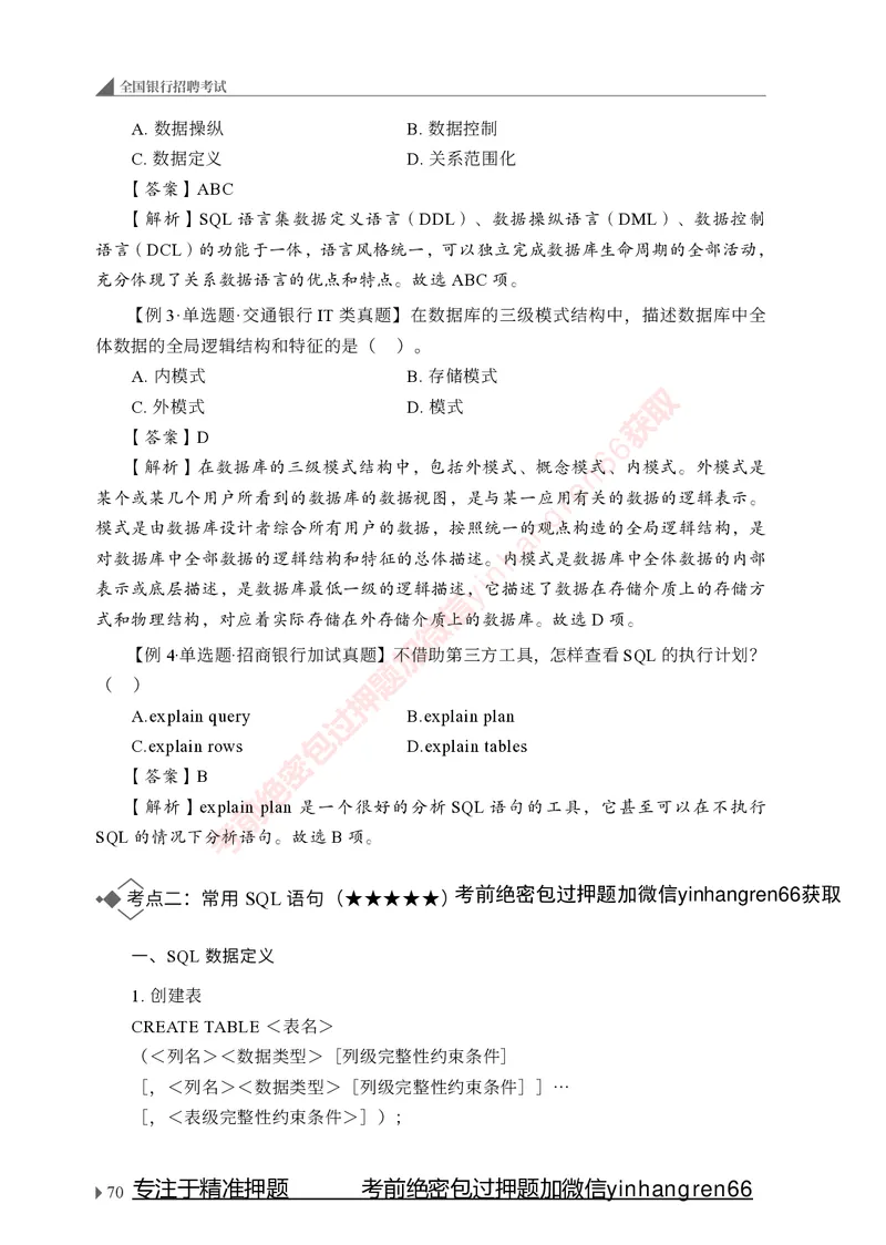 银行招聘考试&middot;系统精讲&middot;计算机专业知识_2025春招题库汇总_银行题库-1_银行全套上岸资料_讲义+题库+冲刺_08、信息科技岗专用（知识点讲解+考点总结+典型例题）全