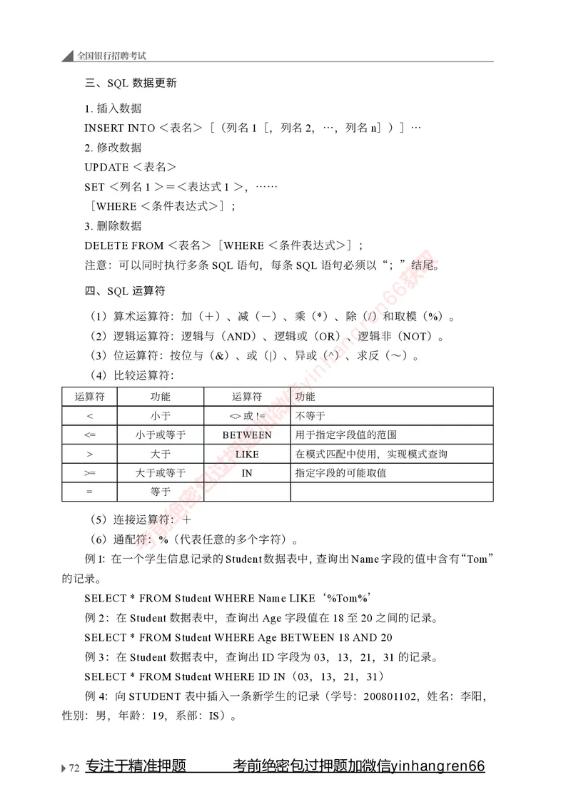 银行招聘考试&middot;系统精讲&middot;计算机专业知识_2025春招题库汇总_银行题库-1_银行全套上岸资料_讲义+题库+冲刺_08、信息科技岗专用（知识点讲解+考点总结+典型例题）全