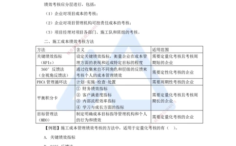 22.2025杨彬-考前拔分速成-第6章（4）6.4施工成本分析与管理绩效考核_2026年一级建造师_2026年一建管理_2025年一建管理SVIP_04-冲刺串讲✿考点强化✿小灶集训_讲义