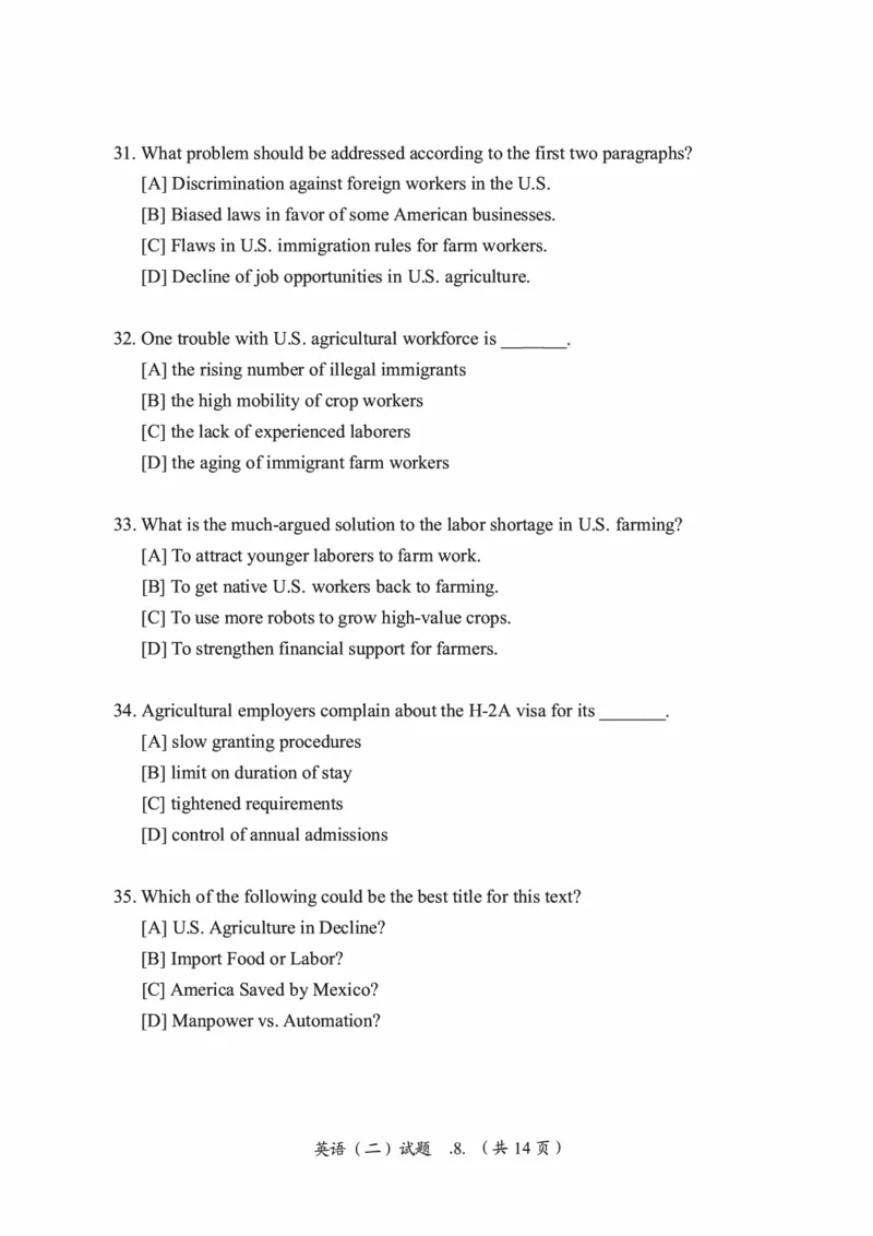 2019年考研英语二真题（可复制搜索查词）(1)_❤️2.2010-2024年考研英语二真题及解析_01、真题部分