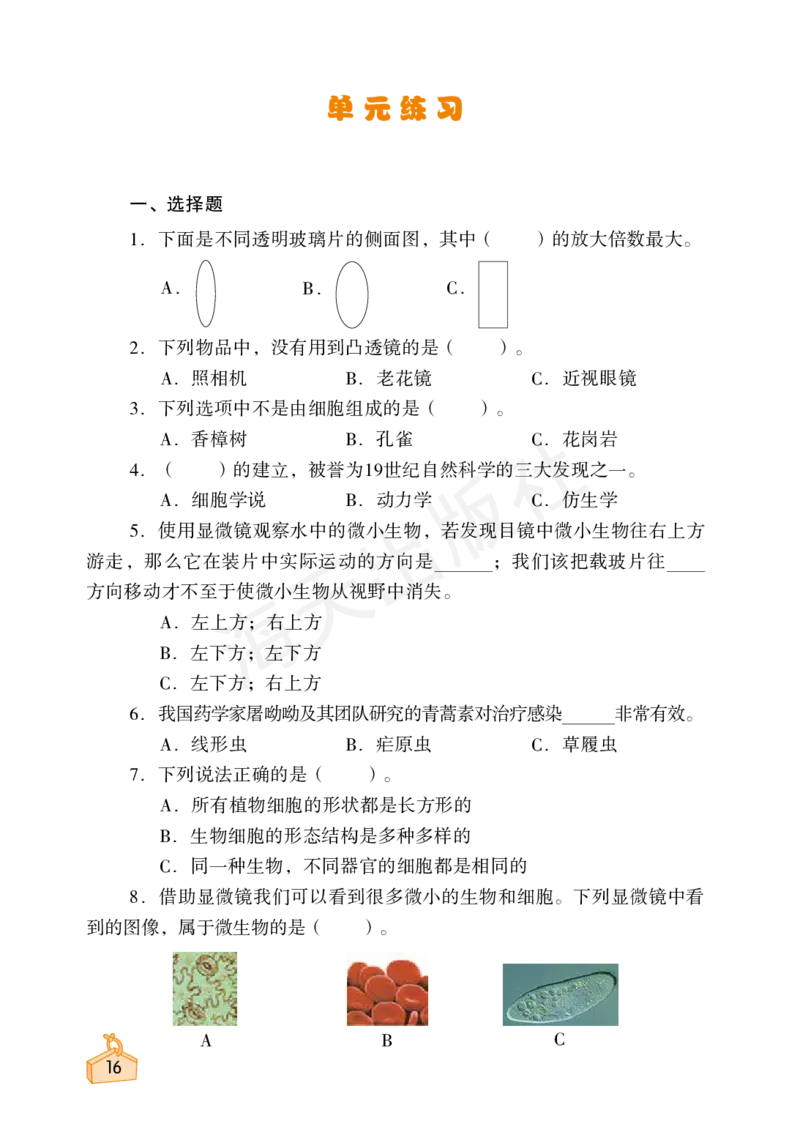 2022秋《知识与能力训练&middot;科学》六年级-内文_2024年人教版小学数学一二三四五六年级上册下册期中期末试a0747_小学全科《同步练习+精品试卷》打包下载（1-6年级单元月考期中期末试卷）