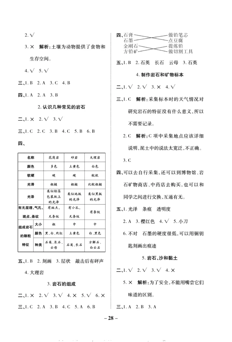 科学教科版单元测试卷4年级下册_2024年人教版小学数学一二三四五六年级上册下册期中期末试a0747_小学全科《同步练习+精品试卷》打包下载（1-6年级单元月考期中期末试卷）_小学科学
