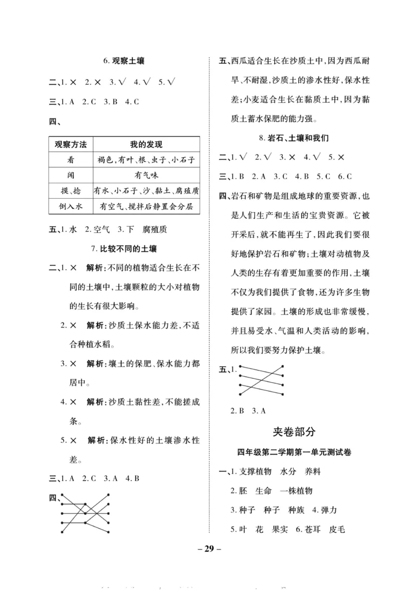 科学教科版单元测试卷4年级下册_2024年人教版小学数学一二三四五六年级上册下册期中期末试a0747_小学全科《同步练习+精品试卷》打包下载（1-6年级单元月考期中期末试卷）_小学科学
