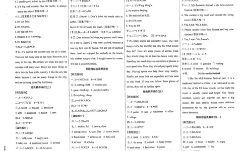 6年级英语上&middot;教科版期中综合素养评价（含答案）学霸作业本_6英语上人教、教科、沪教、外研、译林、湘教期中综合素养评价25秋