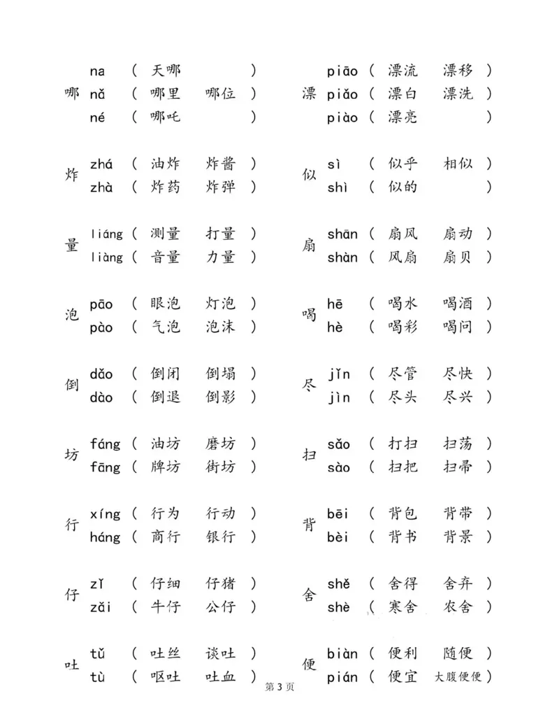 2.8-二下语文多音字汇总归纳_二年级上下册资料_小学二年级学习资料-25年更新版_2-02、小学二年级语文下册_2-2-2、练习题、作业、试题、试卷_专项练习