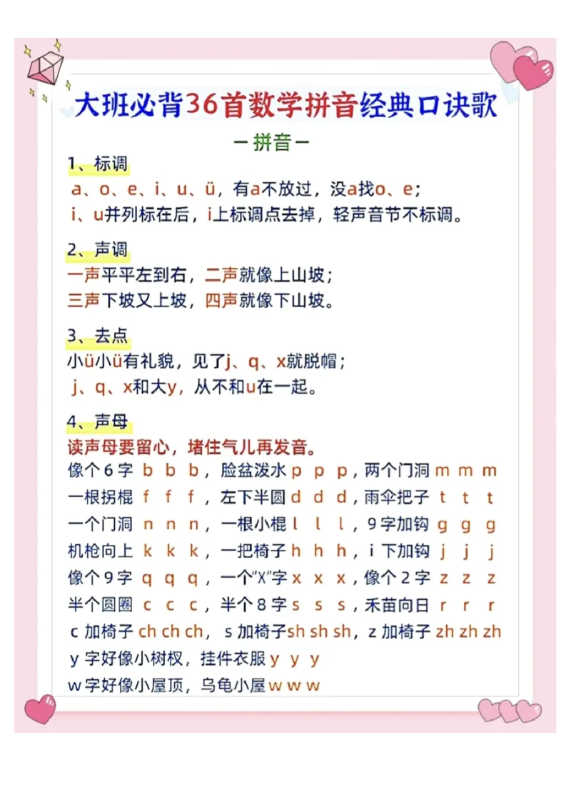幼小衔接口诀_幼小语数英专项资料_幼小数学专项