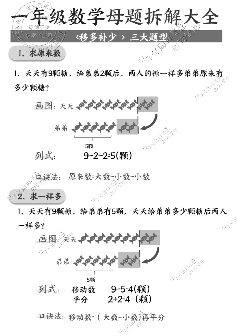 一年级数学母题拆解大全_纯图版(1)_小学全网线上同款资料_36号文件速算_速算_速算和思维