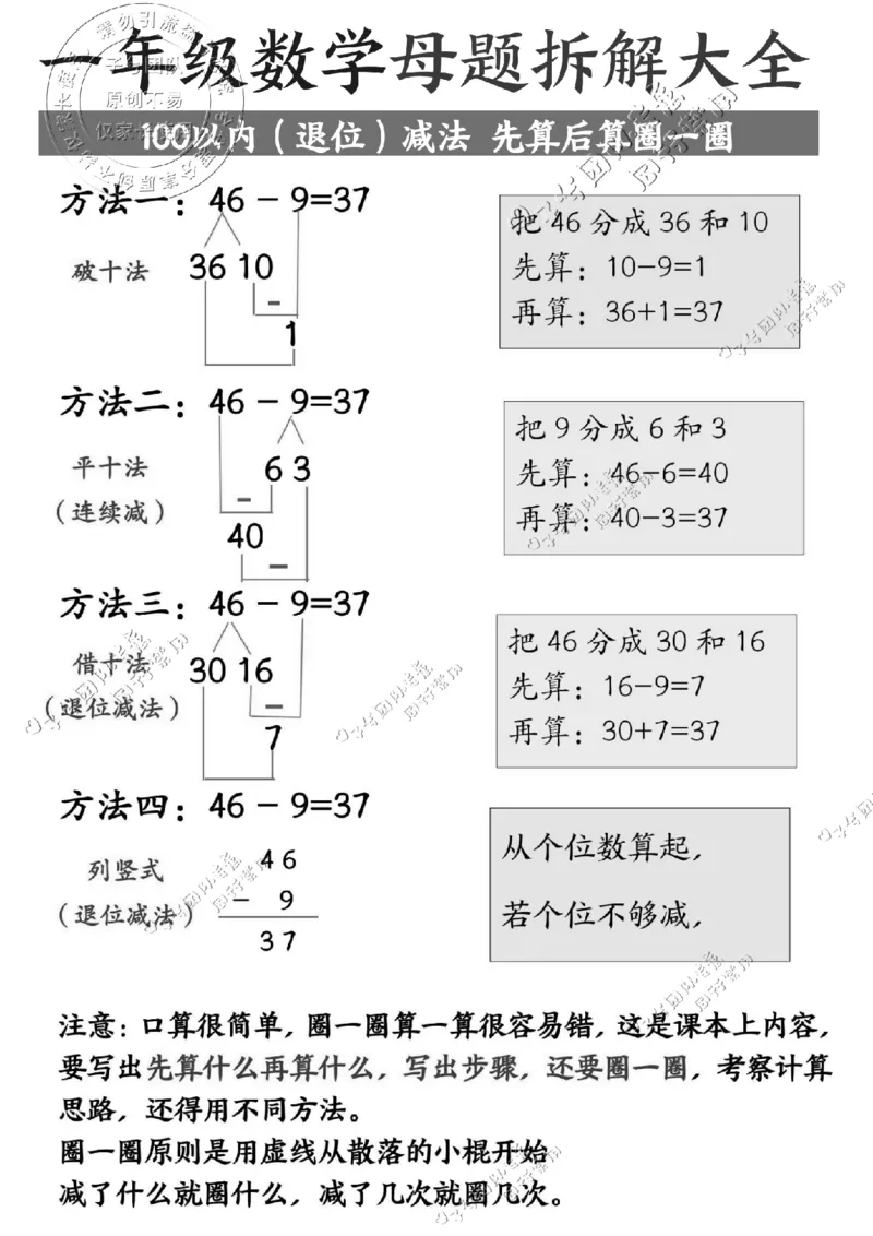 一年级数学母题拆解大全_纯图版(1)_小学全网线上同款资料_36号文件速算_速算_速算和思维