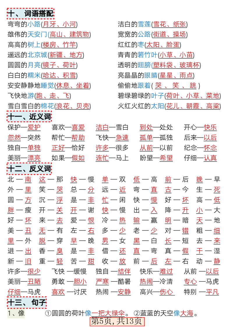 1_3.9新版一年级语文下册全册重点知识总结(1)_一年级上下册资料_一年级下册小红书同款资料_一下语文