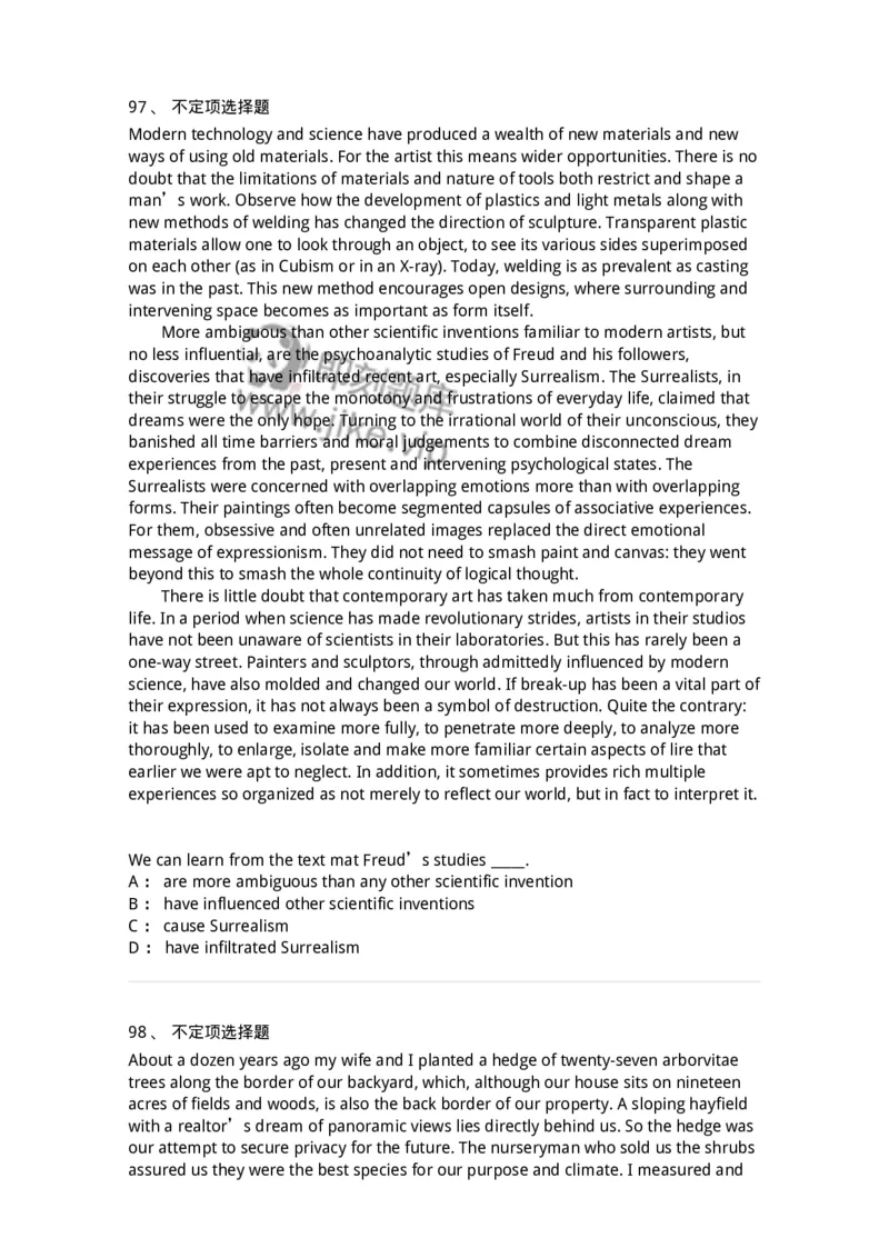 604-2025年军队文职人员招聘《英语语言文学》模拟预测4-137707_军队文职(1)_01.军队文职真题-专业课_（全）版本一（历年真题+章节练习+模拟题）_英语言文学(军队文职)_预测模拟_纯题目