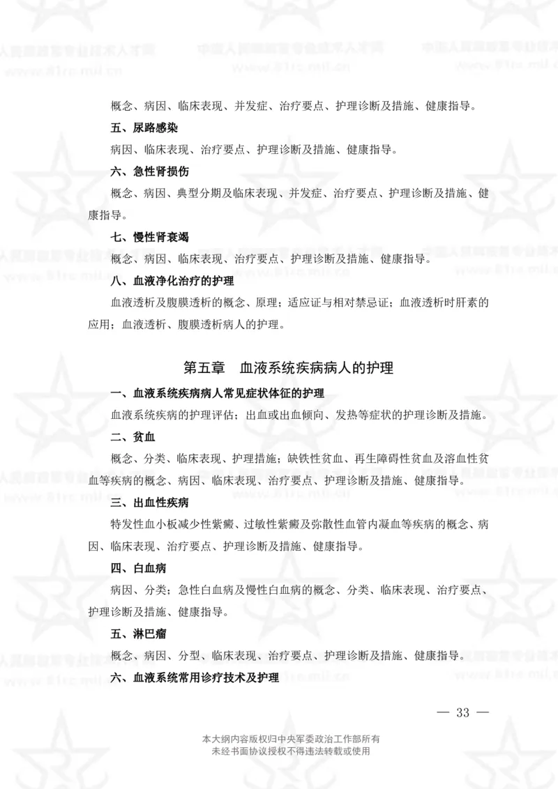 20、护理学专业科目考试大纲_军队文职(1)_08.备考分数线等信息_新版军队文职考试大纲