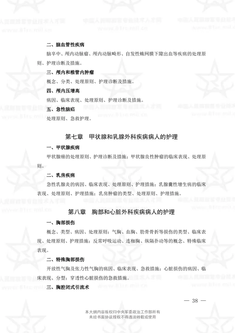 20、护理学专业科目考试大纲_军队文职(1)_08.备考分数线等信息_新版军队文职考试大纲