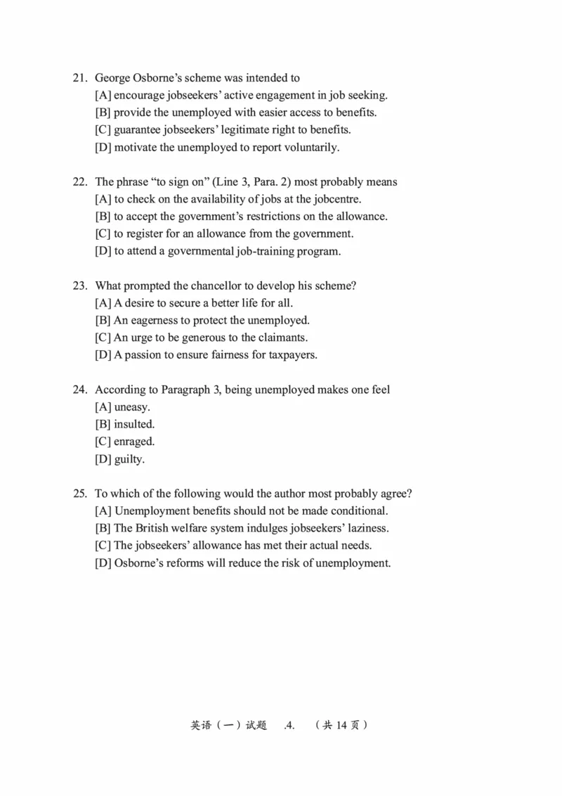 2014年考研英语一真题可复制搜索查词_考研英语真题_考研英语（一）历年真题_❤️2.2010-2024年考研英语一真题及解析_01、真题部分