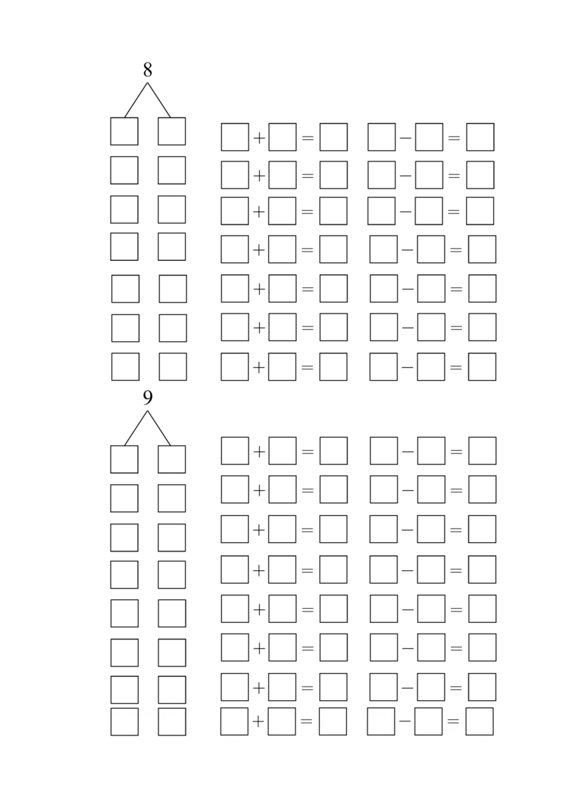 10以内数的分解和组成自由列式_一年级上下册资料_小学一年级学习资料-25年更新版_1-00、幼小衔接_幼小衔接数学启蒙篇