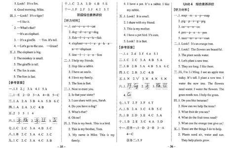 3年级英语上&middot;人教版-期中综合素养评价（含答案）学霸作业本_3英语上人教、教科、沪教、外研、译林期中综合素养评价25秋