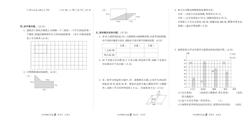 期末真题试卷精选人教版数学5年级上册_2024年人教版小学数学一二三四五六年级上册下册期中期末试a0747_小学全科《同步练习+精品试卷》打包下载（1-6年级单元月考期中期末试卷）