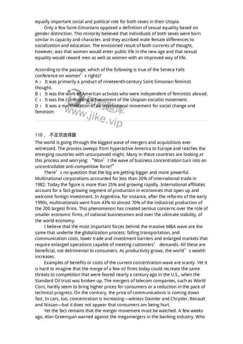 340501-阅读理解1-174339_军队文职(1)_01.军队文职真题-专业课_（全）版本一（历年真题+章节练习+模拟题）_英语言文学(军队文职)_章节练习_纯题目