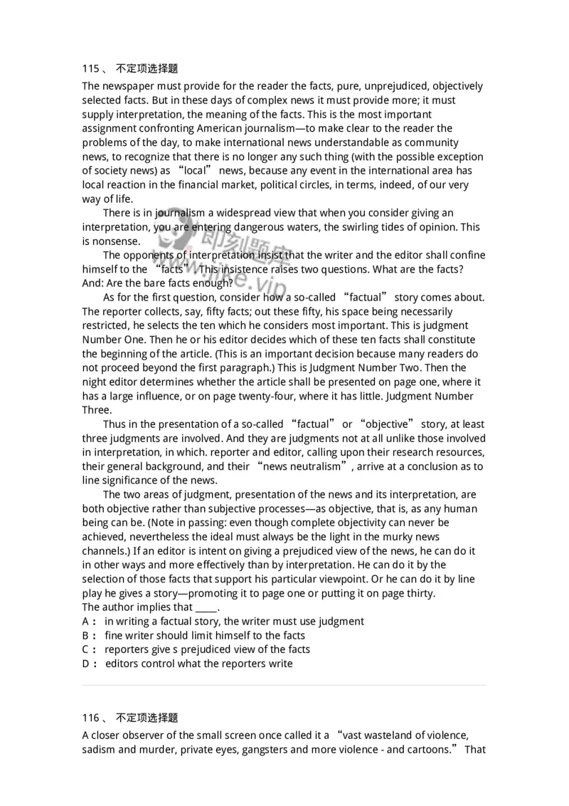 340501-阅读理解1-174339_军队文职(1)_01.军队文职真题-专业课_（全）版本一（历年真题+章节练习+模拟题）_英语言文学(军队文职)_章节练习_纯题目