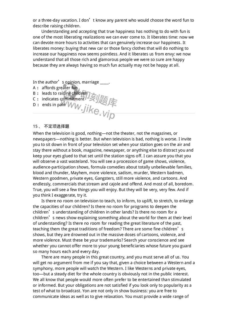 340501-阅读理解1-174339_军队文职(1)_01.军队文职真题-专业课_（全）版本一（历年真题+章节练习+模拟题）_英语言文学(军队文职)_章节练习_纯题目